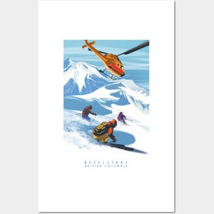 RETRO HELISKI REVELSTOKE SKI POSTER Posters and Art